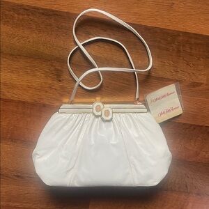 Vintage Judith Leiber Elegant White Clutch Bag